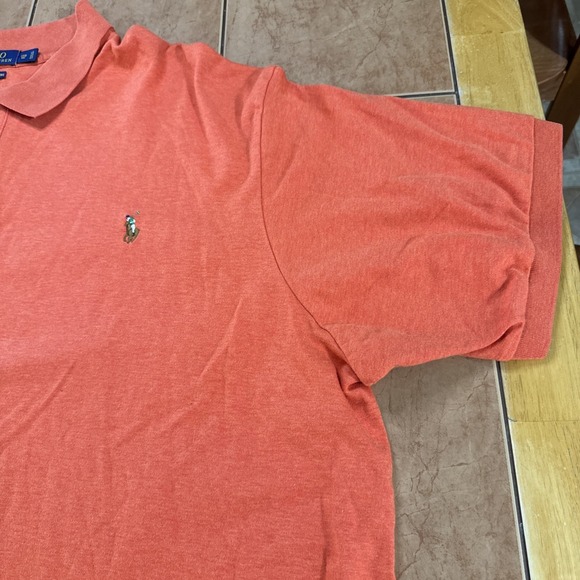 Polo Ralph Lauren Shirt Mens Sz 3XB Big & Tall Orange Flesh Pony Pima Soft Touch - Picture 2 of 7